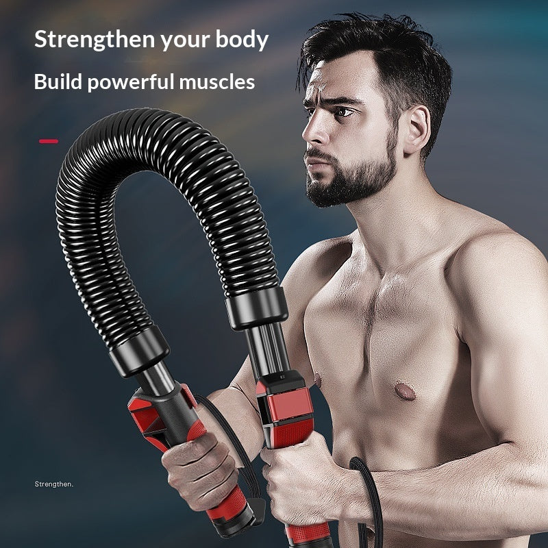 Compression arm exerciser for building muscle at home without a gym