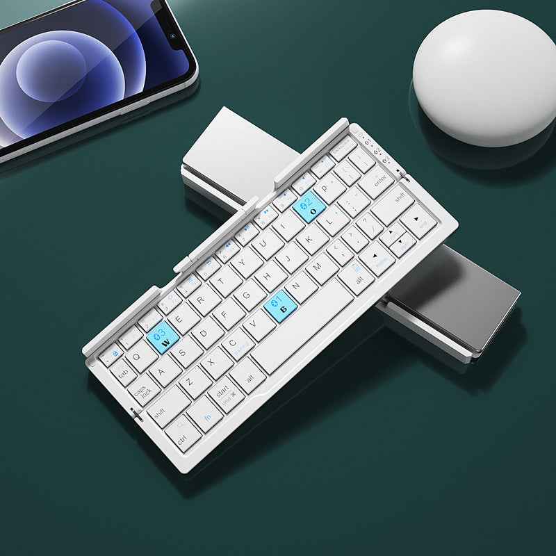 Mini Folding Bluetooth Keyboard Wireless Keypad Support3 Devices With Stand Rechargeable Foldable Keyboard For Phone Tablet