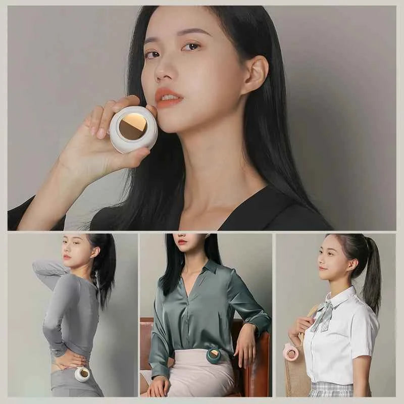 Mini Clip Fan Hanging Waist Neck Fan Girl Electric Air Cooling Fan 900mah USB Leafless Fan 3 Speeds For Outdoor Camping Fishing