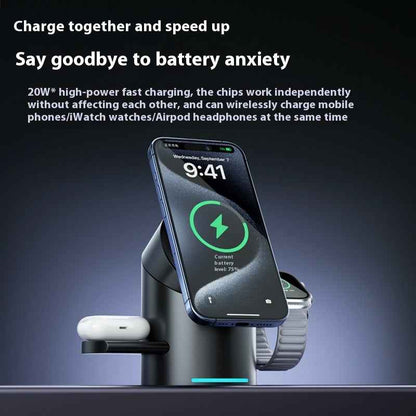 Three-in-one Magnetic Wireless Charger Phone Fast Charge Bracket